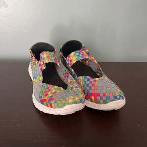 Women's Weaved Mary Jane Sneakers Flats‎ Slip On Elastic Walking Shoes